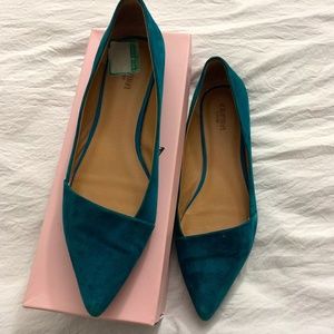 Teal Suede Flats